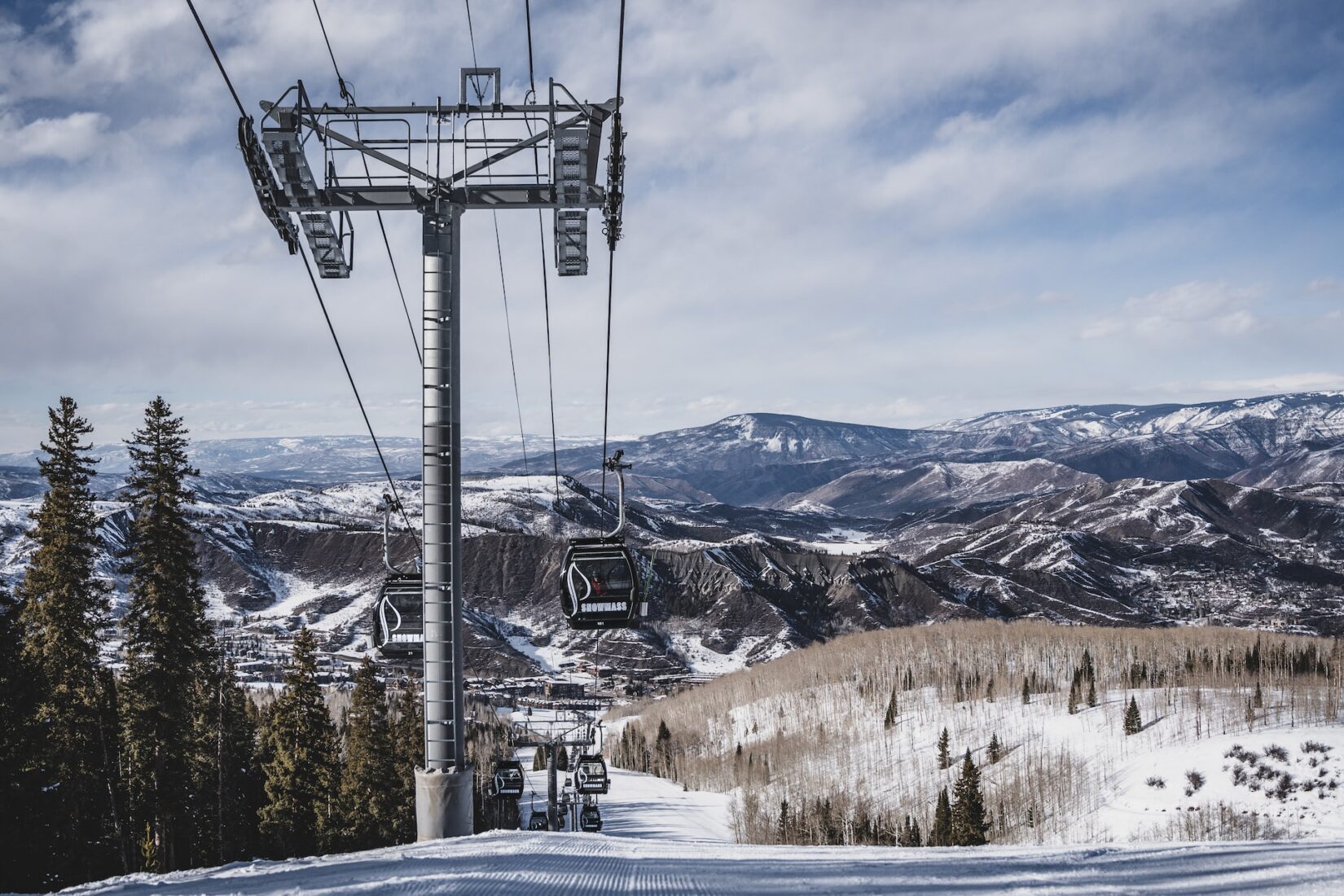 Elk Camp Gondola in Snowmass, Colorado during winter