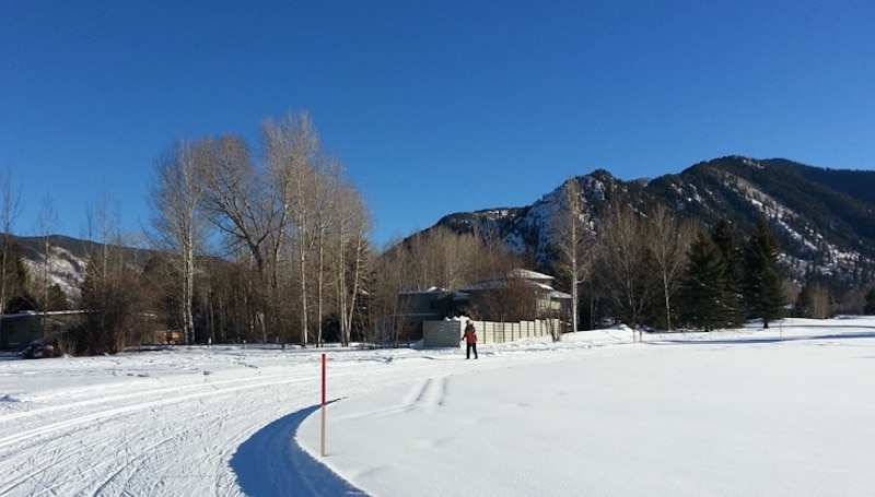 Lone Cross-Country Skier at the Aspen Golf Course