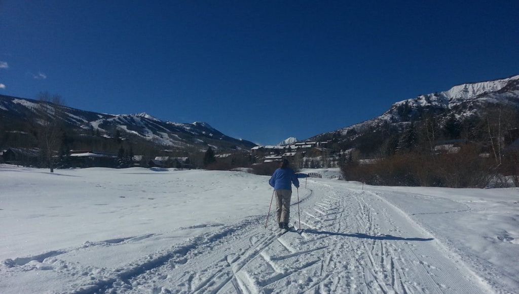 Cross-Country Skiing on the Snowmass Golf Course Near the Snowmass Cross-Country Center